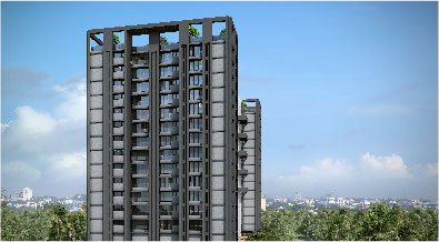 West elevation of raheja park west project in santacruz west