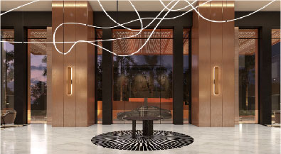 Entrance lobby of raheja park west project in santacruz west