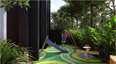 Kids play area of raheja park west project in santacruz west