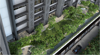 Landscape view of raheja park west project in santacruz west