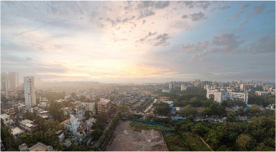 Western sea view of raheja park west project in santacruz west