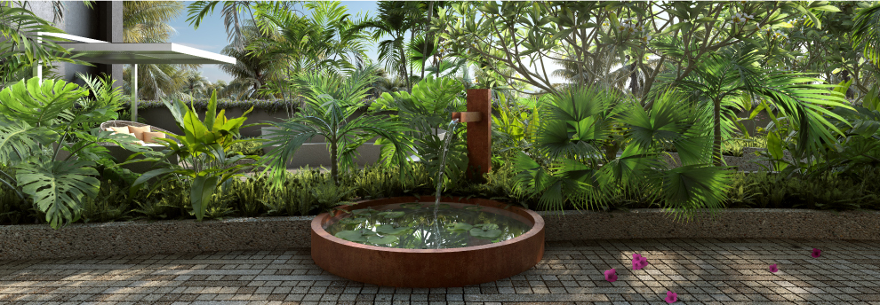 Water features of raheja park west project in santacruz west