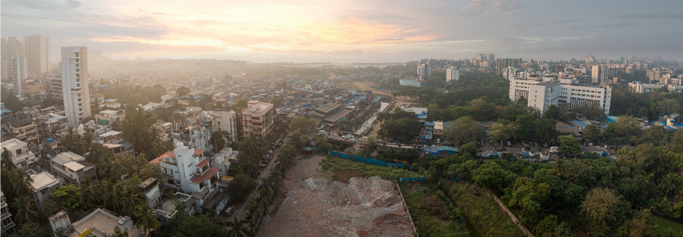 Western sea view of raheja park west project in santacruz west